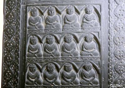 schist panel depicting 20 Buddha