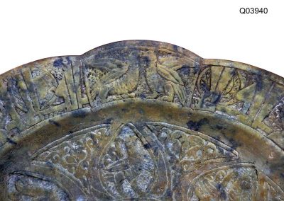 soapstone platter with kufic script & birds